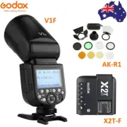 Godox V1-F 2.4G Round Head Flash Speedlite + X2T-F Trigger for Fuji + AK-R1 Kit