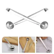 2 Pcs Stainless Steel Olive Spoon with Drain Hole Spoons for Jars