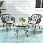 3pcs Patio Bistro Set, Outdoor Dining Chairs and Table Setting Patio Deck Ch....
