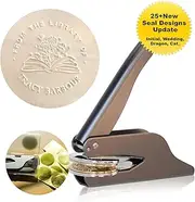 Book Embosser Personalised | from The Library of | Custom Embosser with Monogram, Initial Designs, Personal Embosser Stamp for Book Lover Gift, Wedding, Sticker, Ex libris (Black, with 10stickers)