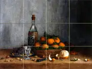 Art Basket Oranges Wine Bottle Mural Ceramic Backsplash Bath Tile #1839