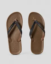 [Quiksilver] Quiksilver Men's Haleiwa Flip Flops Slippers in Tan Brown Size 4 4 Tan Brown