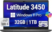Dell Latitude 3450 3000 14" Business Laptop, Intel 10 Core i5-1335U (Beats i7-1270P), 32GB DDR5 RAM, 1TB NVMe, WiFi 6E + BT, HD Webcam, RJ-45, Win 11 Pro -Gray