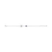 Bevilles Evil Eye and Eight Point Star Bracelet with Cubic Zirconia in Sterling Silver