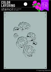 Hero Arts Color Layering Peonies Bunch Stencil