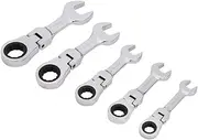 Blue Spot 04314 BlueSpot 5 PCE Flexible Stubby Ratchet Spanner Set (10-19mm) 5pce Head, Set of 5 Pieces