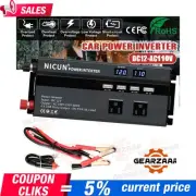 4000W Car Power Inverter DC 12V To AC 110V Sine Wave Solar Converter LCD USA C