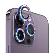 NORTHJO Camera Lens Tempered Glass Metal Rhinestone Ring Film For iPhone 14 Pro / 14 Pro Max