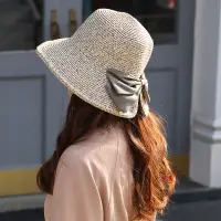 在飛比找松果購物優惠-FB4416 韓版夏季新款蝴蝶結百搭防曬編織草帽 (4折)