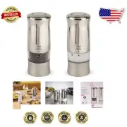 Zeli Electric Salt and Pepper Mill Set - Adjustable Grinder with LED Light