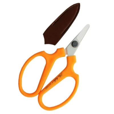 SAKAGEN Flower Ikebana Scissors Harvest King Tip Round 2385 Orange MADE IN JAPAN