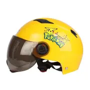 Boy and girl cartoon motorcycle helmet half face helmets motor motors kids helmet bicycle visor cod Pink Yellow Pikachu