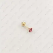 Natural Ruby Cartilage Piercing Earring Tragus Piercing,Labret Flat Back 14kGold