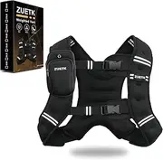 ZUETK Weighted Vest, 6lb/8lb/12lb/16lb/20lb/25lb/30lb Weight Vest with Reflective Stripe, Weighted Vest for Men Women Workout Equipment for Strength Training, Running, Jogging, Fitness, Weight Loss