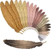 Tatuo 27 Pieces Feather Bookmarks Feather Metal Bookmarks Feather Colorful Bookm