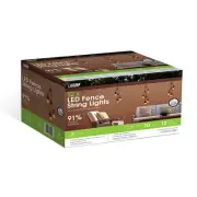 10 LED FENCE STRING LIGHTS 12-ft Linkable Porch Patio In/Outdoor HEAVY DUTY