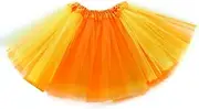 [SUFEINI] Girls Women Tutu Skirt 3-Layered Tulle Tutu, Princess Ballet Elastic Tutu Skirt Kids Adult, Halloween Colorful Tutu Costume
