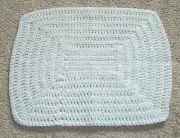 New Uniq Handmade 12x14 Rectangle Crochet Doily Candle Table Mat White Sparkle