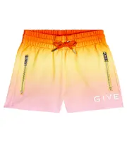 [Givenchy Kids] Givenchy Kids Logo ombré cotton jersey shorts Y 6 multicoloured