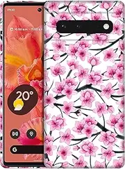 [SuzaCase] Back Case for Google Pixel 6 5G, Google Pixel 6 5G Case - Stylish Cherry Blossoms Watercolored Design Printed Cute, Sleek Durable Hardshell Protective Phone Case/Cover for Pixel 6