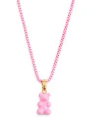 Crystal Haze Plastalina Nostalgia Bear Necklace - Pink ONE SIZE