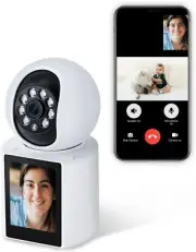 Two Way Video Calling Indoor Camera with 2.8-Inch IPS Screen, 2K WiFi Baby