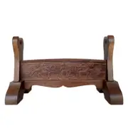 Wenge Samurai Sword Holder Stand Wakizashi Tanto Katana Rack Kyrin Carved 1 Tier