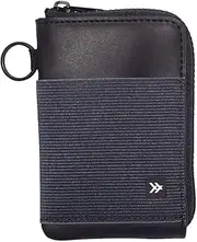 [Thread Wallets] RFID Blocking Leather Zip Wallet with Card Holder for Men and Women, Black, Casual