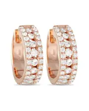 14K Rose Gold 1.00 ct. tw. Diamond Hoops