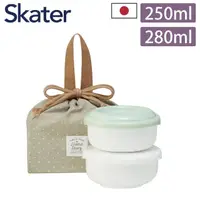 在飛比找momo購物網優惠-【Skater】日本製圓型便當盒250ml+280ml+束口