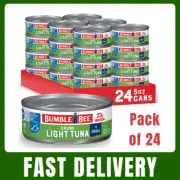 Bumble Bee Chunk Light Tuna in Water 5oz Cans – Pack of 24, Wild Caught Seafood