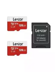 Lexar E-Series 128GB Micro SD Card 2 Pack, microSDXC UHS-I Flash Memory Card wit