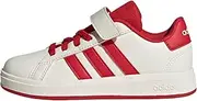 [adidas] Unisex Children's Grand Court 2.0 K Trainers, Off White Collegiate Red Core Black, 1 US