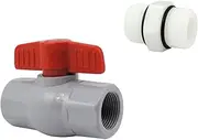 Max Water Whole House Heavy Duty Ball Valve Plus MIP Hex Nipple (3/4" Ball Valve + MIP Hex Coupling)