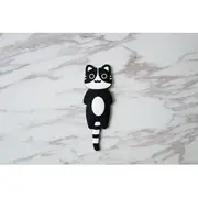 Cat Hook Fridge Magnet (various designs) Type C - Black & White - One Size
