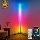 165cm LED RGB Floor Lamp, Dimmable, Music Sync, App/Remote Control, Black