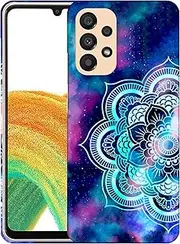 [GlamCase] for Samsung Galaxy A23 5G / 4G, Samsung Galaxy A23 5G / 4G Case - Mandala Galaxy Printed Sleek Cute Plastic Hard Protective Designer Back Phone Case/Cover for Samsung A23 5G / 4G