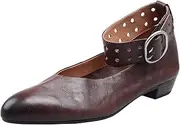 [Smilice] Womens Classic Artistic Delicate Comfortable Ballet Flats with Ankle Strap