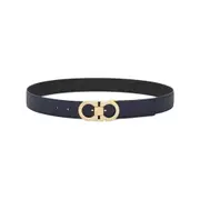 [Ferragamo] Ferragamo Reversible Gancini Belt 105 CM BLUE/BLACK