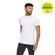 Crosshatch Sullivan Breathable Smart Casual Comfortable Polo Shirt Mens White