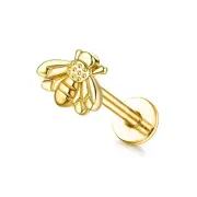16G Cartilage Earrings Stud for Women Stainless Steel Flat Back Butterfly Moon F