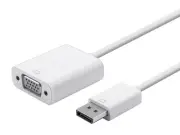 Monoprice DisplayPort 1.2a to VGA Active Adapter - White With 6in Cable length
