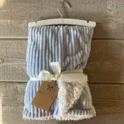 NEW Mon Lapin Luxury Plush Light Blue Velvet Baby Blanket