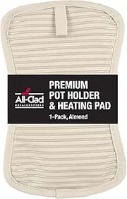All-Clad Silicone Pot Holders for Kitchen, 100% Cotton, Heat-Resistant Up to 500 Degrees, 1 Pack Almond Textiles