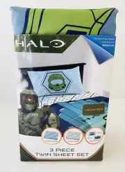 Halo Infinite Master Chief NEW Twin Sheet Set - Fitted + Flat Sheets + 1 Pillow