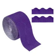 3.9inch x 49.2ft Bulletin Board Border Scalloped Trim for Decor Dark Purple