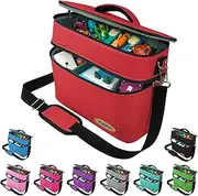 Punalu Large Bag for Toniebox, Tigerbox Lots of Space for Tonie Hearing Figures, Tigercard, Charger, Headphones, Tonie Figures, Transport Bag, Ideal for Toniebox Starter Set - Toniebox Bag (Red)