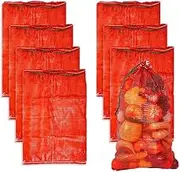 Onion Storage Mesh Bags - 8Pcs Produce Bags for Carrots, Potato, Vegetables - Breathable, Drawstring, Reusable Net Bags