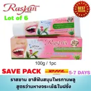 6x Rasyan Herbal Clove Toothpaste New Extra White Aloe Vera & Guava Leaf 100 g C