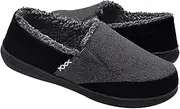 [Zigzagger] Men's Fuzzy Microsuede Moccasin Home Slippers Fluffy House Shoes Indoor/Outdoor Footwear